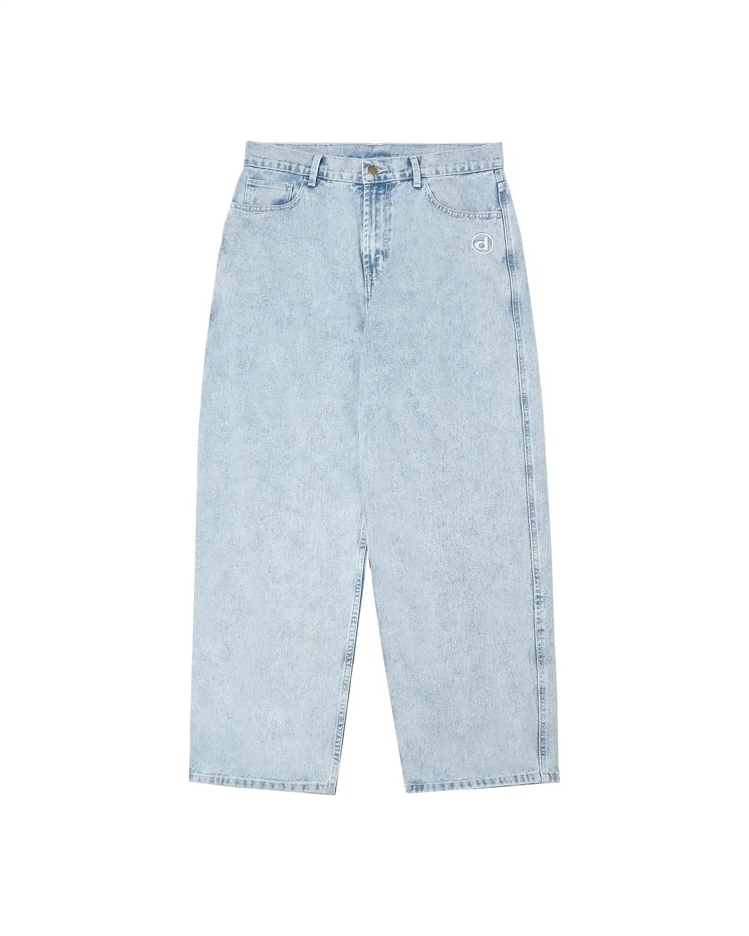 STITCHED LIGHT BLUE BAGGY JEANS