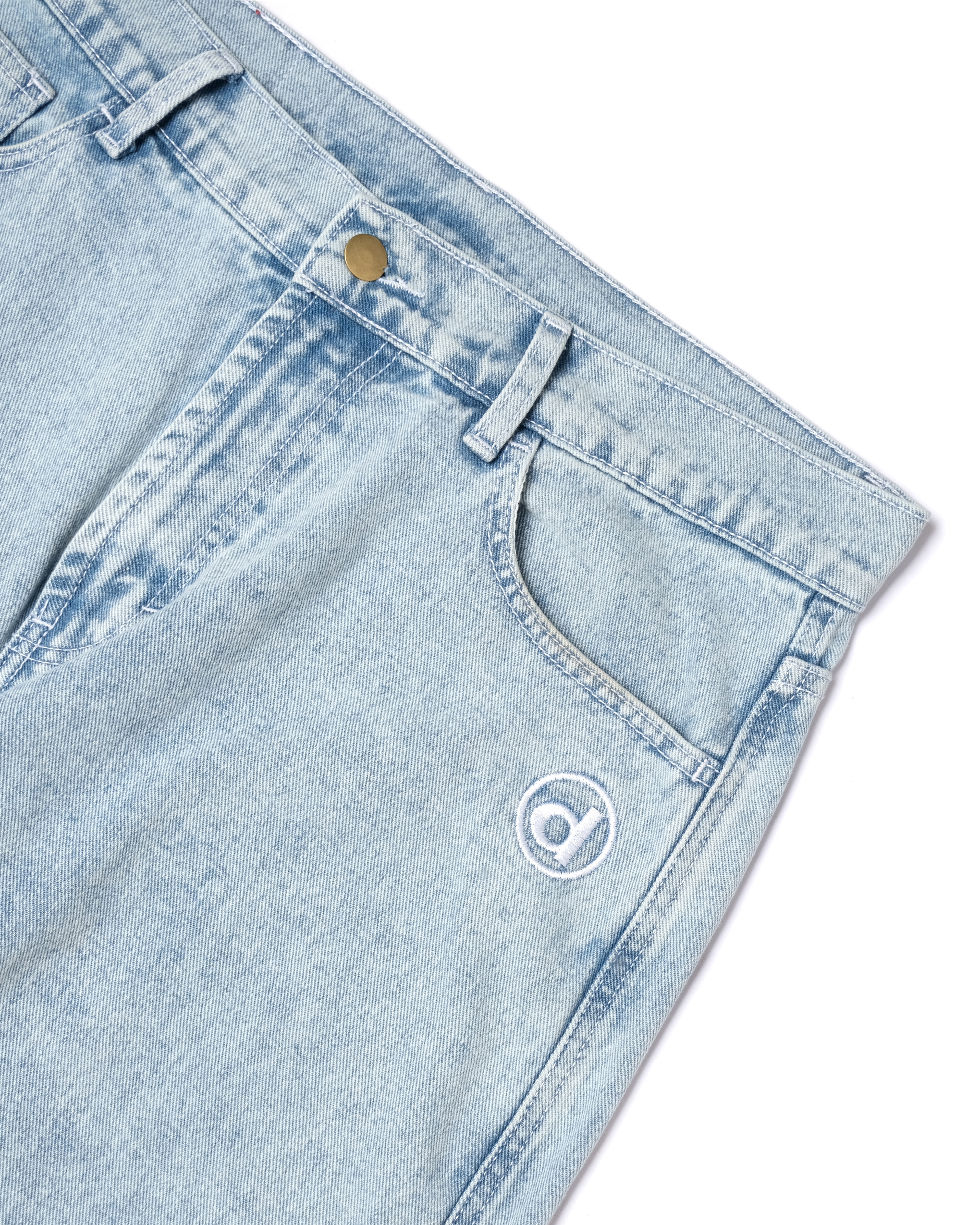 STITCHED LIGHT BLUE BAGGY JEANS