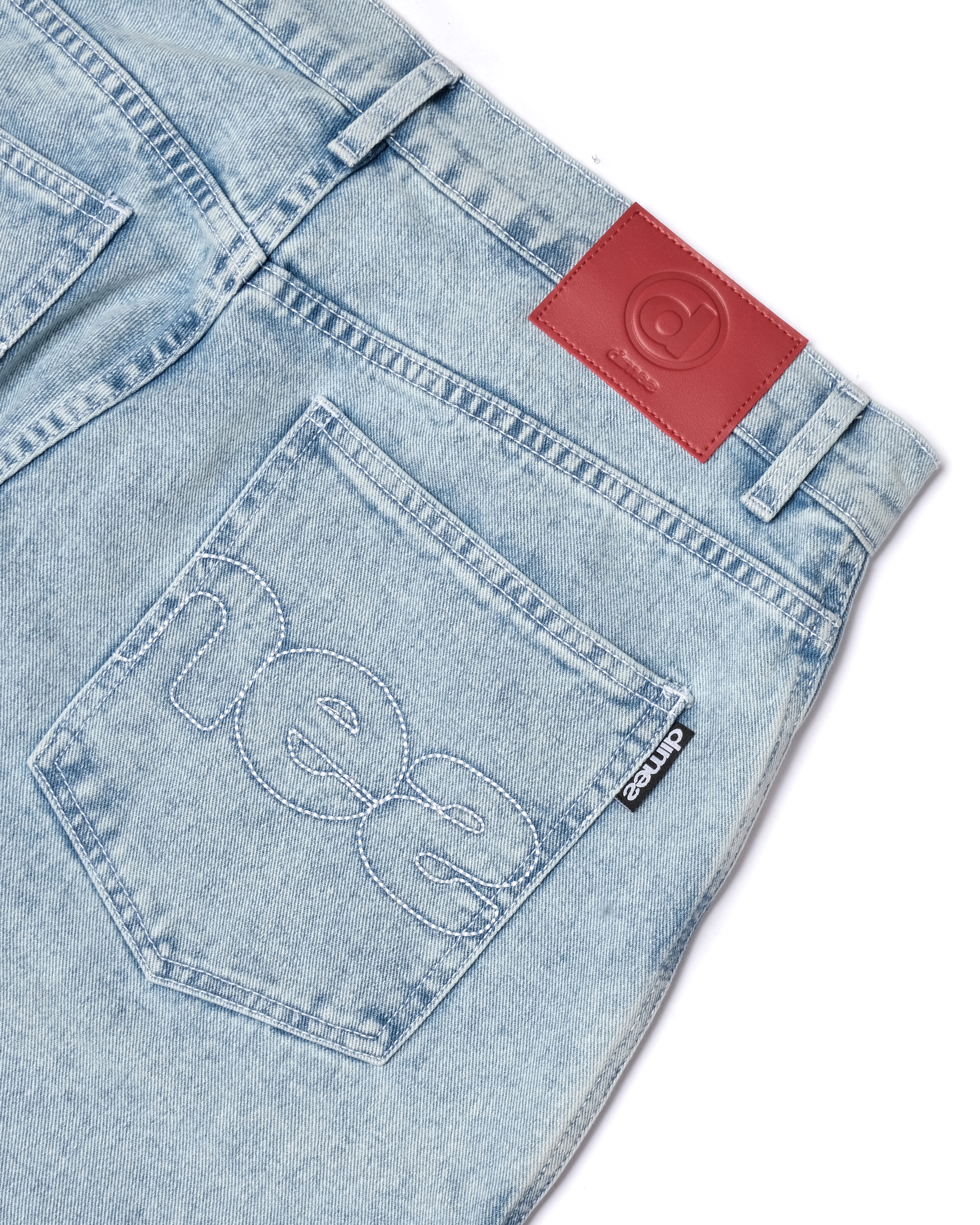 STITCHED LIGHT BLUE BAGGY JEANS