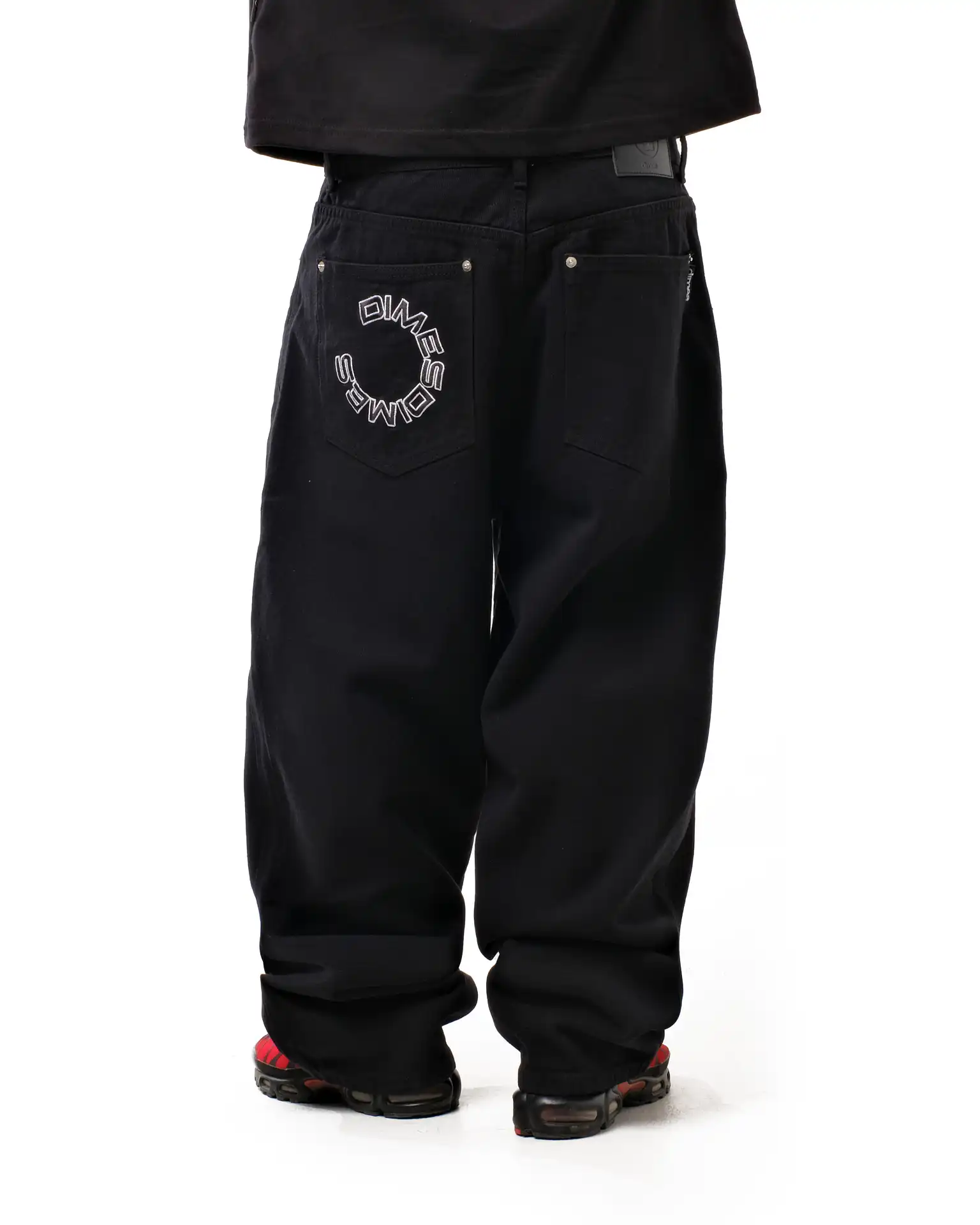 TWIST BLACK WASHED BAGGY JEANS